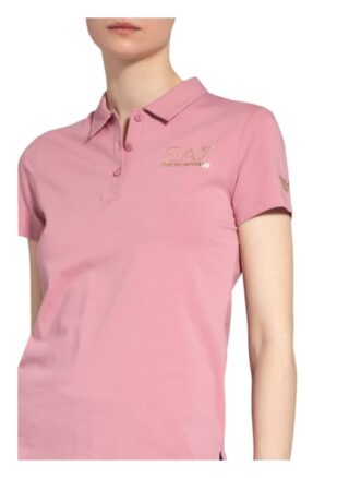 ea7 Emporio Armani Jersey-Poloshirt Mit Schmucksteinbesatz pink