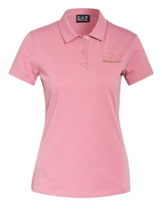 ea7 Emporio Armani Jersey-Poloshirt Mit Schmucksteinbesatz pink
