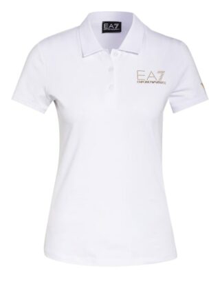 ea7 Emporio Armani Jersey-Poloshirt Mit Schmucksteinbesatz weiss