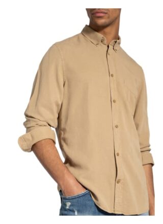 nn07 Hemd Manza Slim Fit Mit Leinen gruen