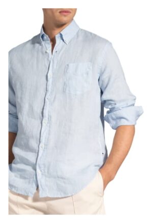 NN07 Levon Leinenhemd Herren, Blau