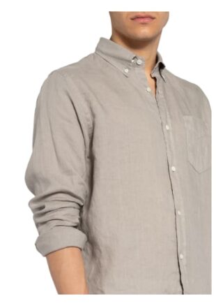 NN07 Levon Leinenhemd Herren, Grau