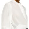 pinkeo Bluse Labile Mit Seide weiss