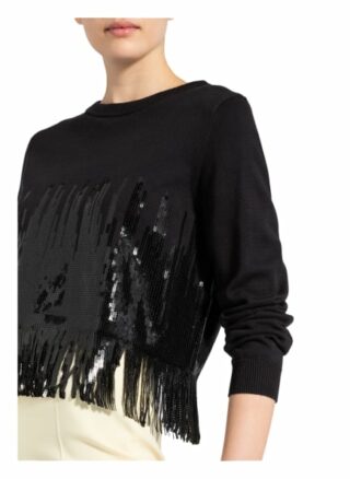 pinkeo Pullover Snowboard Mit Paillettenbesatz schwarz