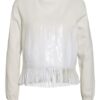 pinkeo Pullover Snowboard Mit Paillettenbesatz weiss