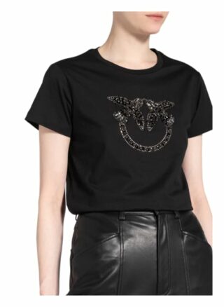pinkeo T-Shirt Quentin Mit Schmucksteinbesatz schwarz