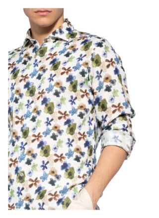 r2 Amsterdam Leinenhemd Slim Fit blau