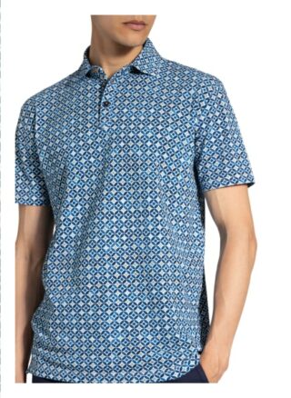 r2 Amsterdam Piqué-Poloshirt blau
