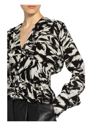 roteate Birger Christensen Bluse Tracy Mit Rüschenbesatz schwarz