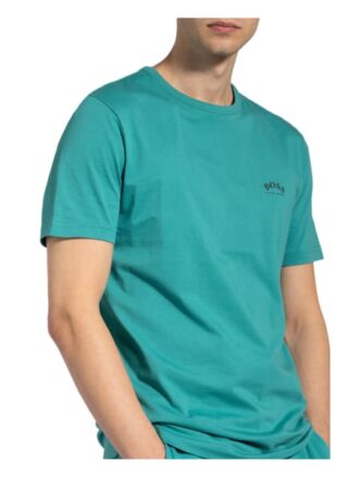 Boss Curved T-Shirt Herren, Blau