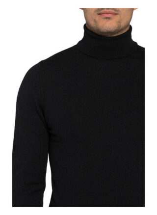 FEDELI Rollkragenpullover Herren, Schwarz