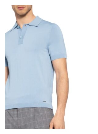 HUGO San Sebastiano Strick-Poloshirt Herren, Blau