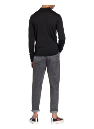 ALL SAINTS Merino Poloshirt Herren, Schwarz