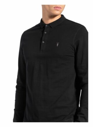 ALL SAINTS Reform Pique-Poloshirt Herren, Schwarz