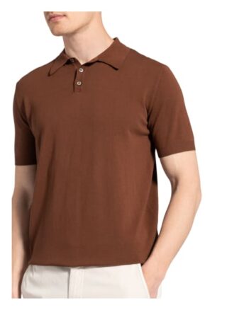 Digel Kolmann Strick-Poloshirt Herren, Braun