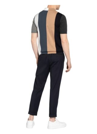 REISS Strokes Strick-Poloshirt Herren, Blau