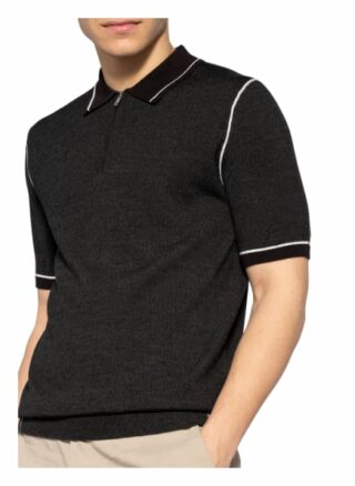 REISS Regis Strick-Poloshirt Herren, Grau