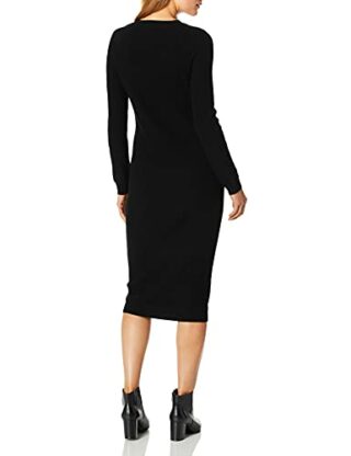 AG Adriano Goldschmied Quaid Raglan Midikleid, Schwarz