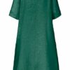 ANNA AURA Ausgestelltes Kleid in A-Linie aus Leinen, Grün