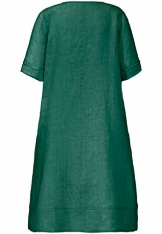 ANNA AURA Ausgestelltes Kleid in A-Linie aus Leinen, Grün