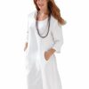 ANNA AURA Leinenkleid im Ballon-Schnitt, Weiß
