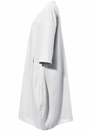 ANNA AURA Leinenkleid im Ballon-Schnitt, Weiß
