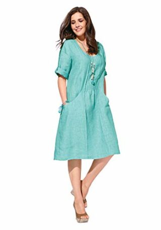 ANNA AURA Leinenkleid mit 3/4-Arm, Grün