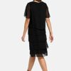 ANNA AURA Stufen-Kleid aus Chiffon, Schwarz