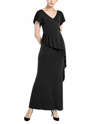 APART Abendkleid, V-Ausschnitt in Wickeloptik, Schwarz
