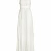 APART Abendkleid aus plissiertem Chiffon, Taillenband, Beige