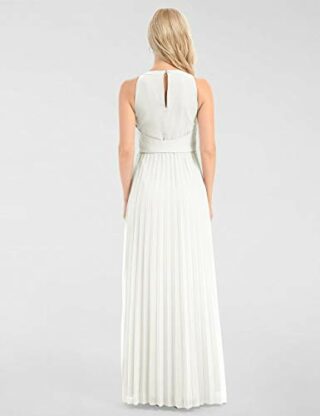 APART Abendkleid aus plissiertem Chiffon, Taillenband, Beige