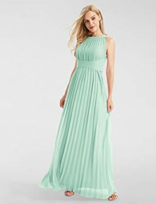 APART Abendkleid aus plissiertem Chiffon, Taillenband, Grün