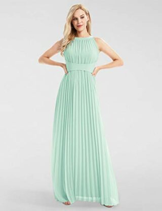 APART Abendkleid aus plissiertem Chiffon, Taillenband, Grün