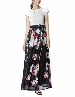 APART Abendkleid mit Blumenmuster, Beige