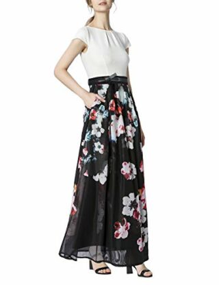 APART Abendkleid mit Blumenmuster, Beige