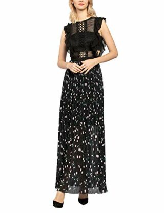 APART Abendkleid mit Mesh-Oberteil, Schwarz