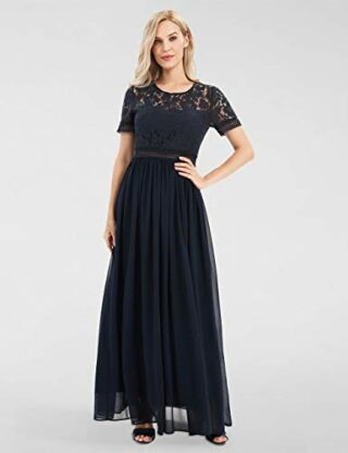 APART Abendkleid mit Spitzenoberteil, Blau