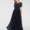 APART Abendkleid mit Spitzenoberteil, Blau