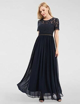 APART Abendkleid mit Spitzenoberteil, Blau