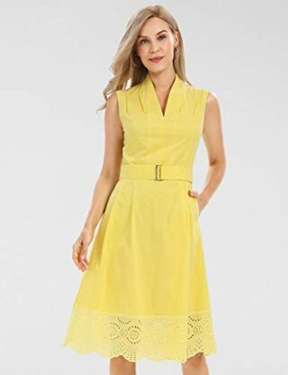 APART Ärmelloses Maxikleid mit breitem Saum, Gelb