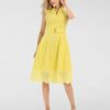 APART Ärmelloses Maxikleid mit breitem Saum, Gelb