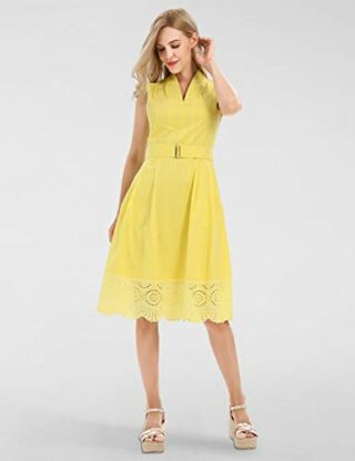 APART Ärmelloses Maxikleid mit breitem Saum, Gelb