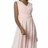 APART Chiffonkleid mit tiefen V-Ausschnitten, Beige