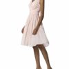 APART Chiffonkleid mit tiefen V-Ausschnitten, Beige