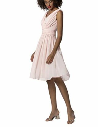 APART Chiffonkleid mit tiefen V-Ausschnitten, Beige