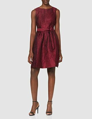 APART Cocktailkleid aus Jacquard, Bindegürtel, Rot