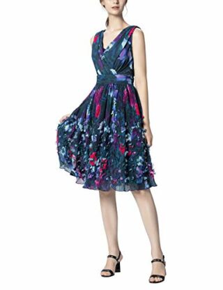 APART Cocktailkleid aus drapiertem Chiffon, Bunt