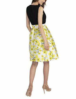 APART Elegantes Cocktailkleid, Sommerkleid mit Jersey-Oberteil, Schwarz