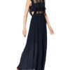 APART Elegantes Maxikleid mit Netz-Oberteil, Blau