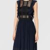 APART Elegantes Maxikleid mit Netz-Oberteil, Blau
